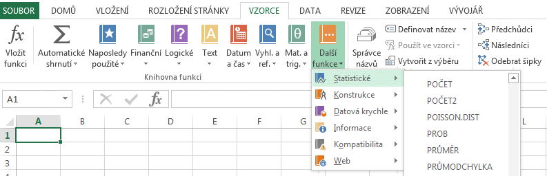 Excel statistické funkce