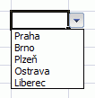 Excel ověření dat výběr buňky