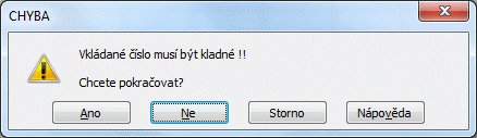 Excel ověření dat varování