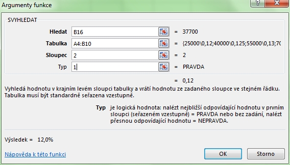 parametry funkce svyhledat